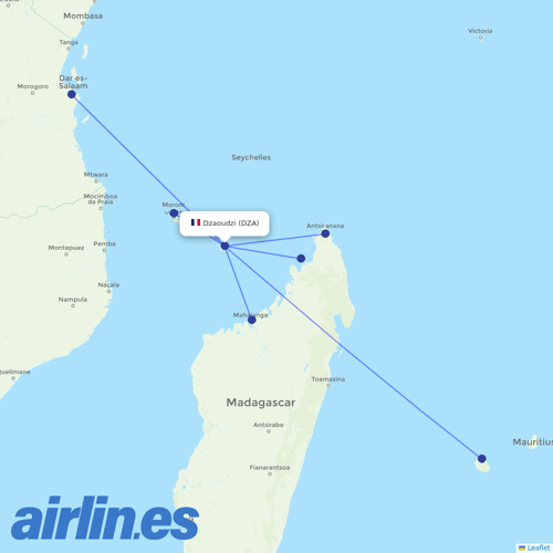 EWA AIR at DZA route map