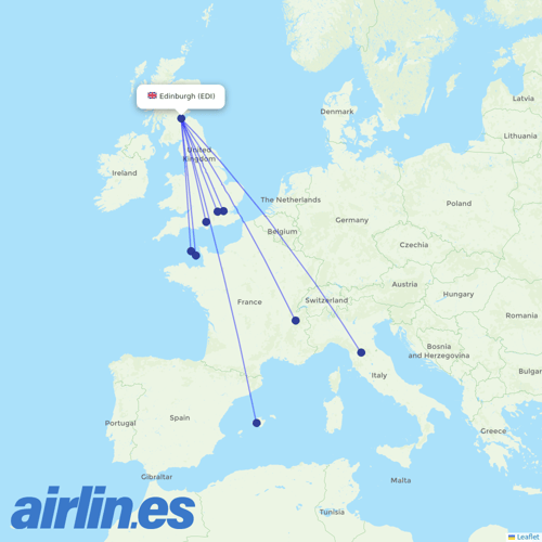 British Airways at EDI route map