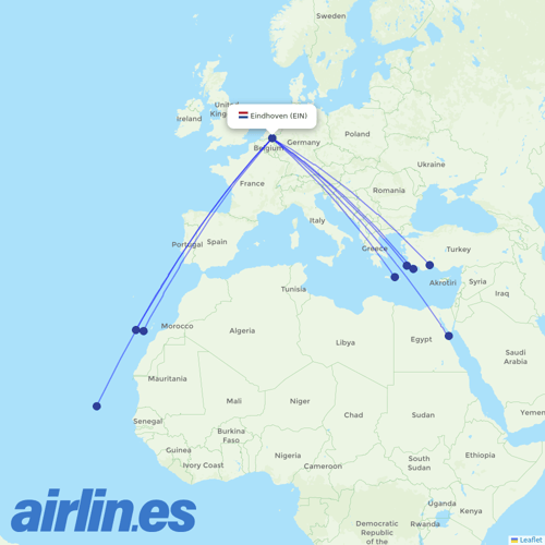 TUIfly Netherlands at EIN route map