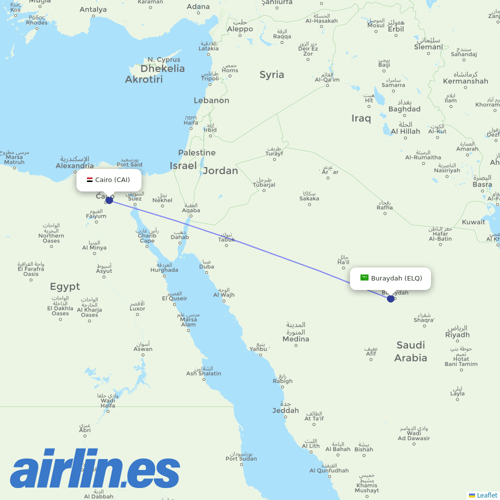 Nile Air at ELQ route map