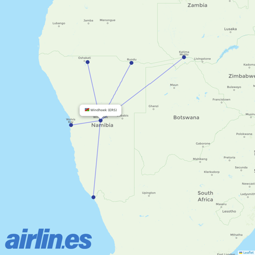 Westair Aviation at ERS route map