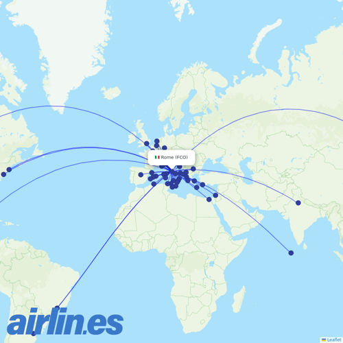 ITA Airways at FCO route map