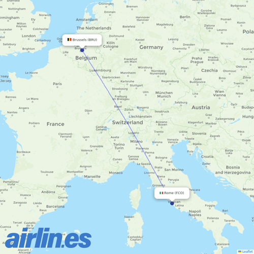 Brussels Airlines at FCO route map