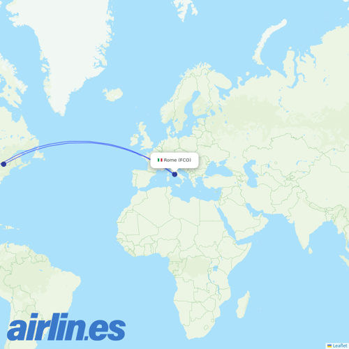 Air Transat at FCO route map