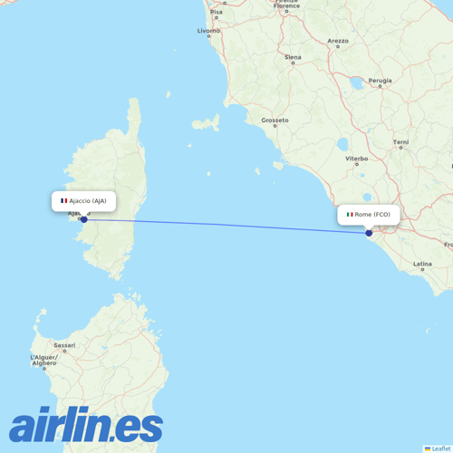 Air Corsica at FCO route map