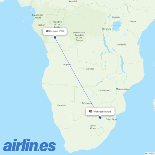 South African Airways at FIH route map