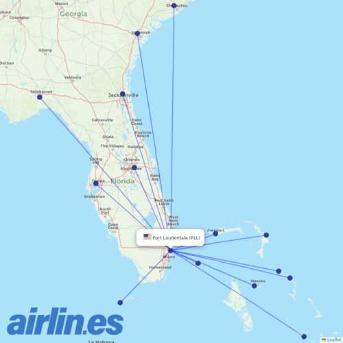 Silver Airways at FLL route map
