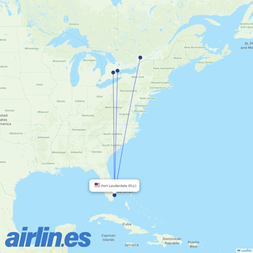 Flair Airlines at FLL route map