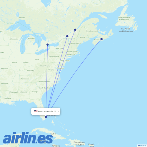 Air Transat at FLL route map