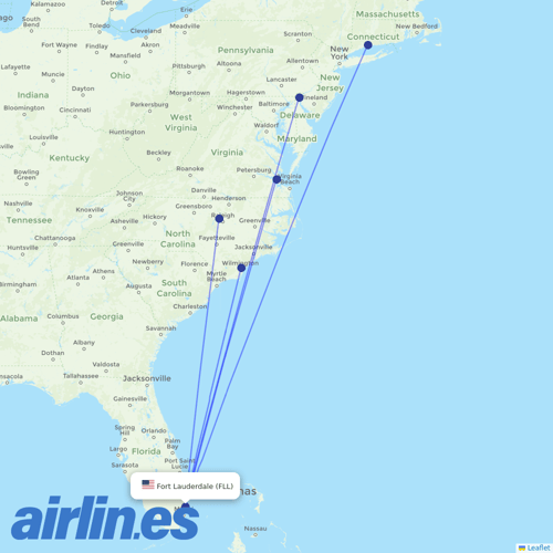 Xtra Airways at FLL route map