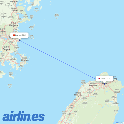 Mandarin Airlines at FOC route map