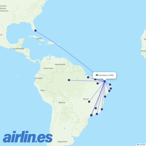 LATAM Airlines at FOR route map