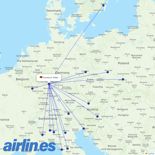 Air Dolomiti at FRA route map