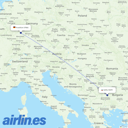 Bulgaria Air at FRA route map