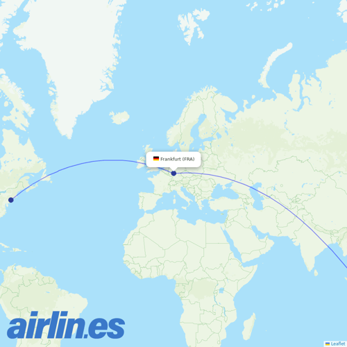 Singapore Airlines at FRA route map