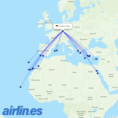 TUIfly at FRA route map