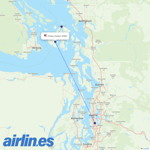 Kenmore Air at FRD route map