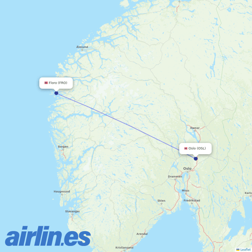 Danish Air at FRO route map