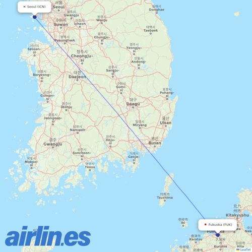 Asiana Airlines at FUK route map