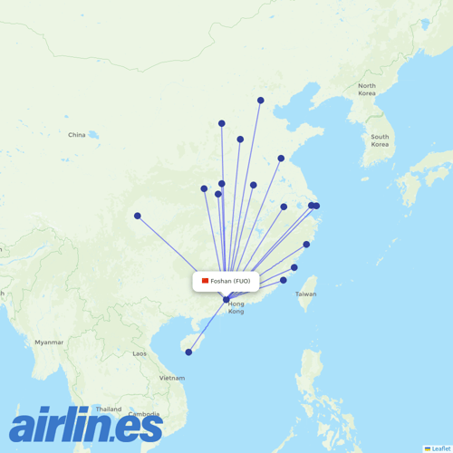 China United Airlines at FUO route map