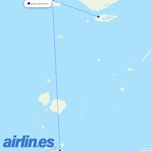 Skytrans Airlines at GIC route map
