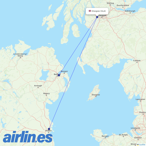 Aer Lingus at GLA route map