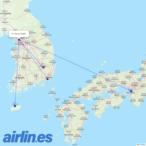 Jeju Air at GMP route map