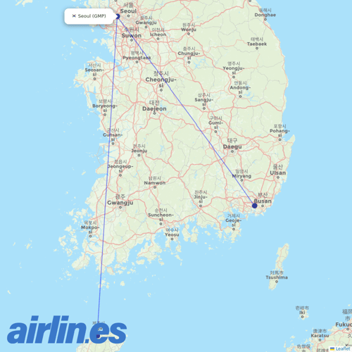 Air Seoul at GMP route map