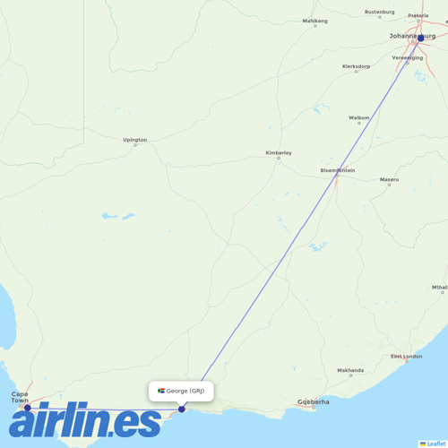 Airlink (South Africa) at GRJ route map