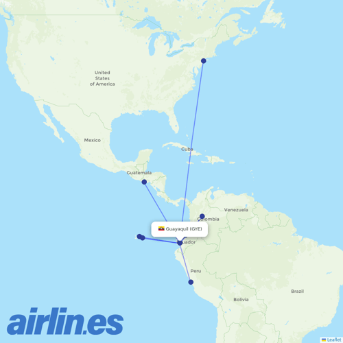 AVIANCA at GYE route map