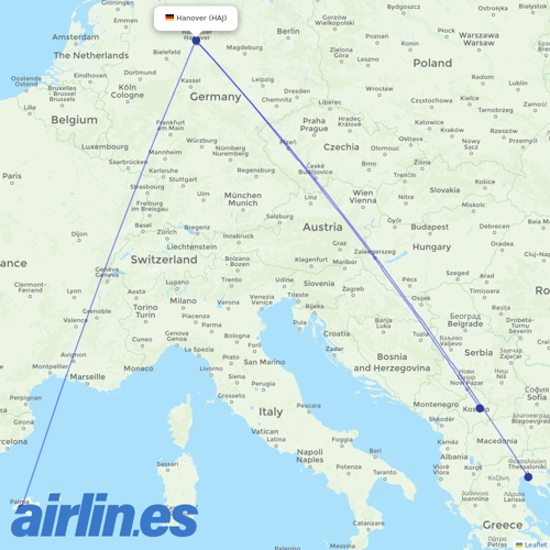 Eurowings at HAJ route map