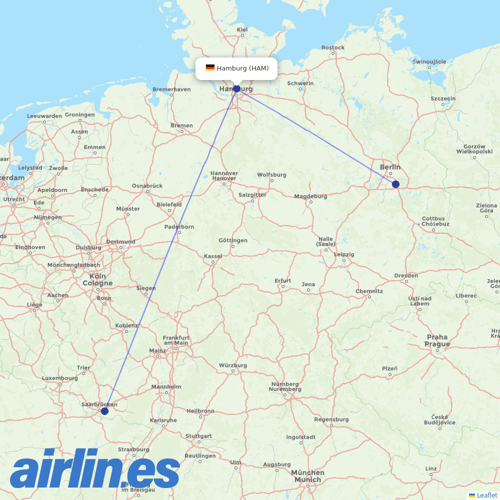 Danish Air at HAM route map
