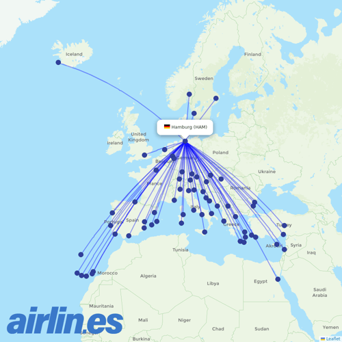 Eurowings at HAM route map