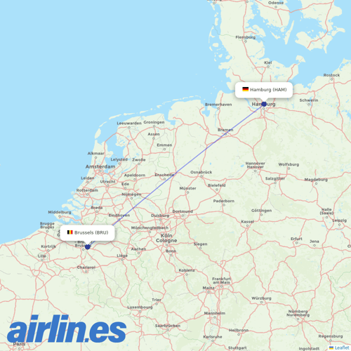 Brussels Airlines at HAM route map