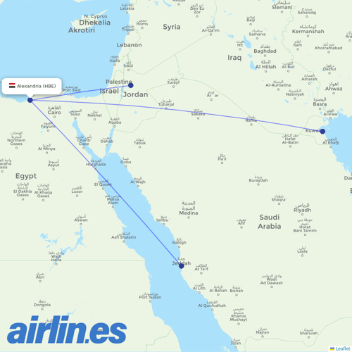 Air Cairo at HBE route map
