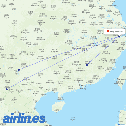 Lucky Air at HGH route map