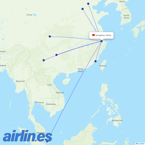 Hebei Airlines at HGH route map