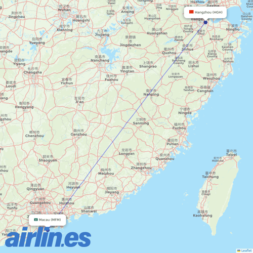 Air Macau at HGH route map
