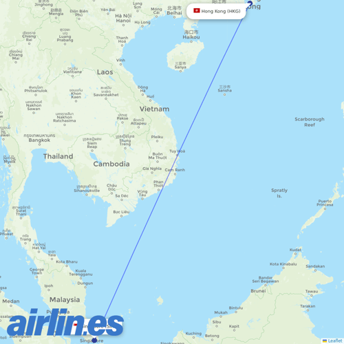 Scoot at HKG route map
