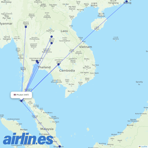 Thai AirAsia at HKT route map