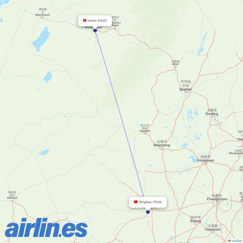 Genghis Khan Airlines at HLD route map