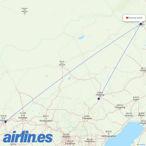 Genghis Khan Airlines at HLH route map