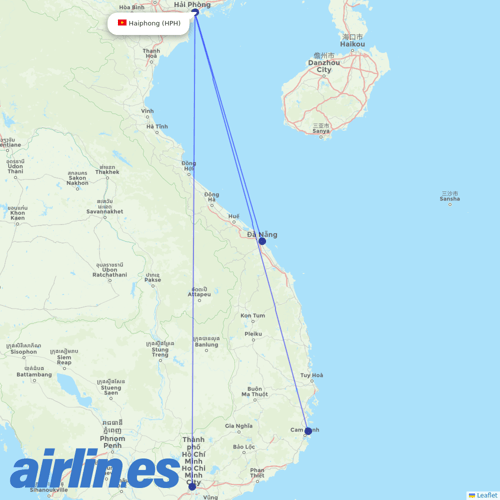 Vietnam Airlines at HPH route map