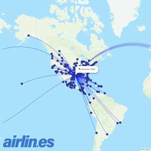 United at IAH route map