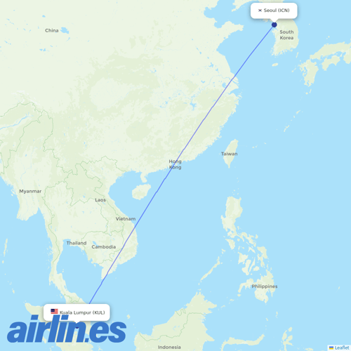 AirAsia X at ICN route map