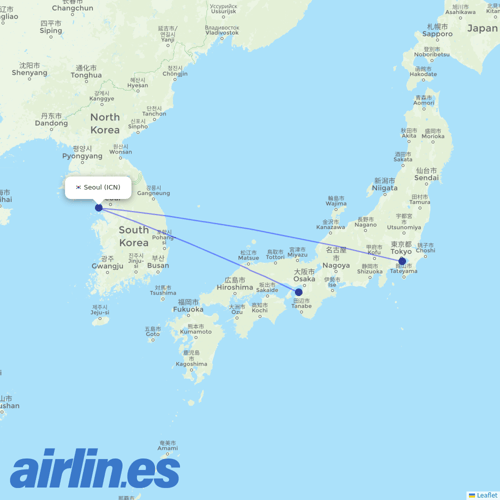 Peach Aviation at ICN route map