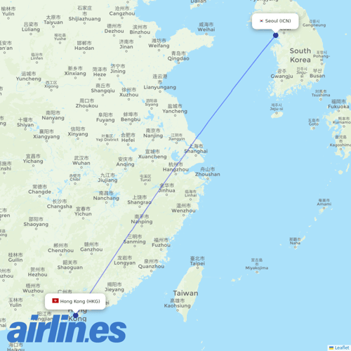 HK Express at ICN route map