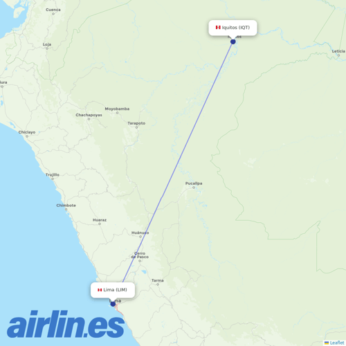 Sky Airline at IQT route map