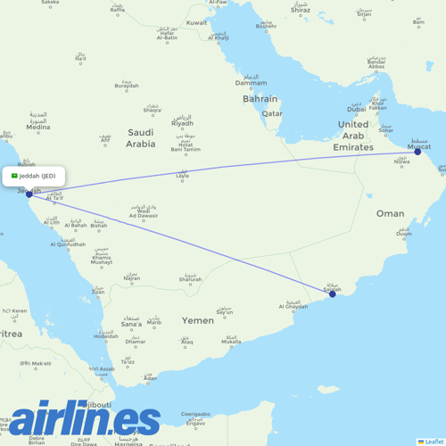 Salam Air at JED route map