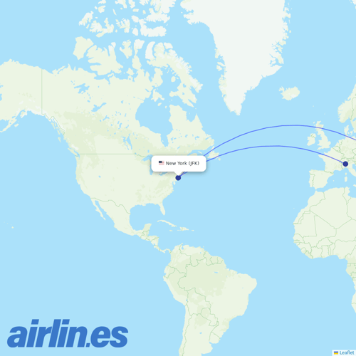 Emirates at JFK route map